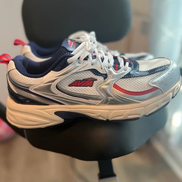 Avia White and Blue Athletic Sneakers - Picture 1 of 8